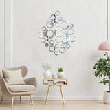 3D Ring Acrylic Wall Mirror – Silver