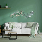 3D Ring Acrylic Wall Mirror – Silver